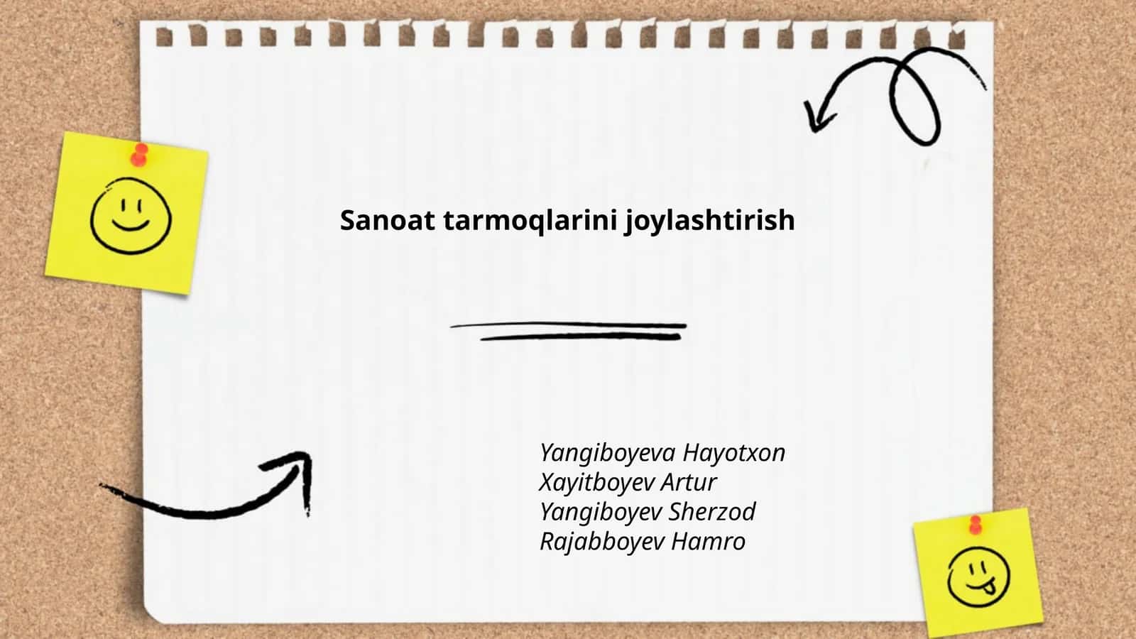 Sanoat tarmoqlarini joylashtirish