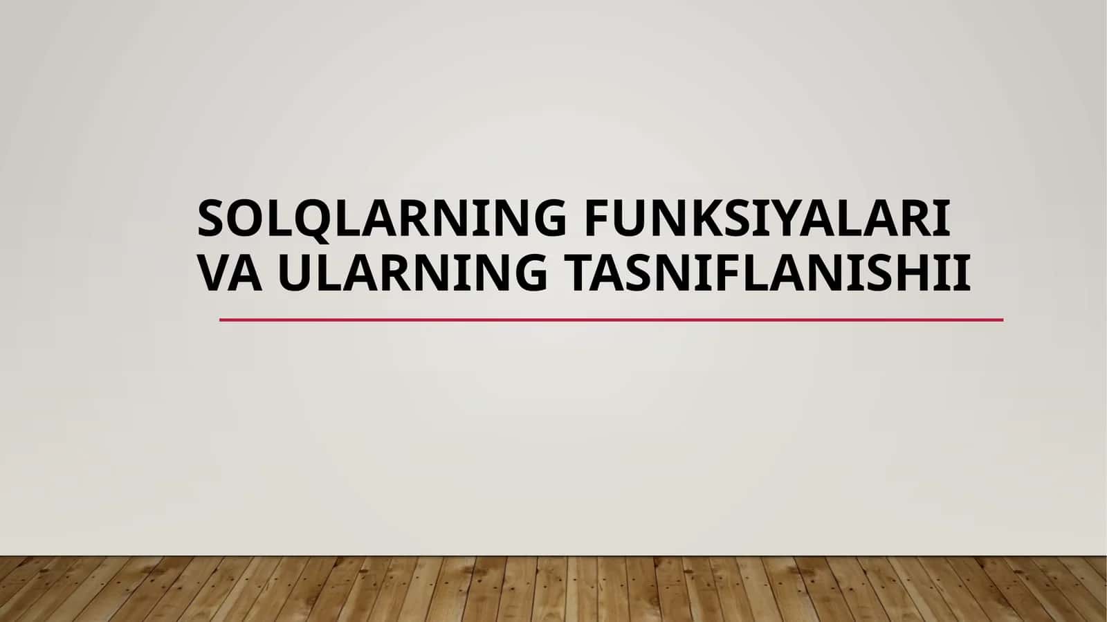 Soliqlarning funksiyalari va ularning tasniflanishi