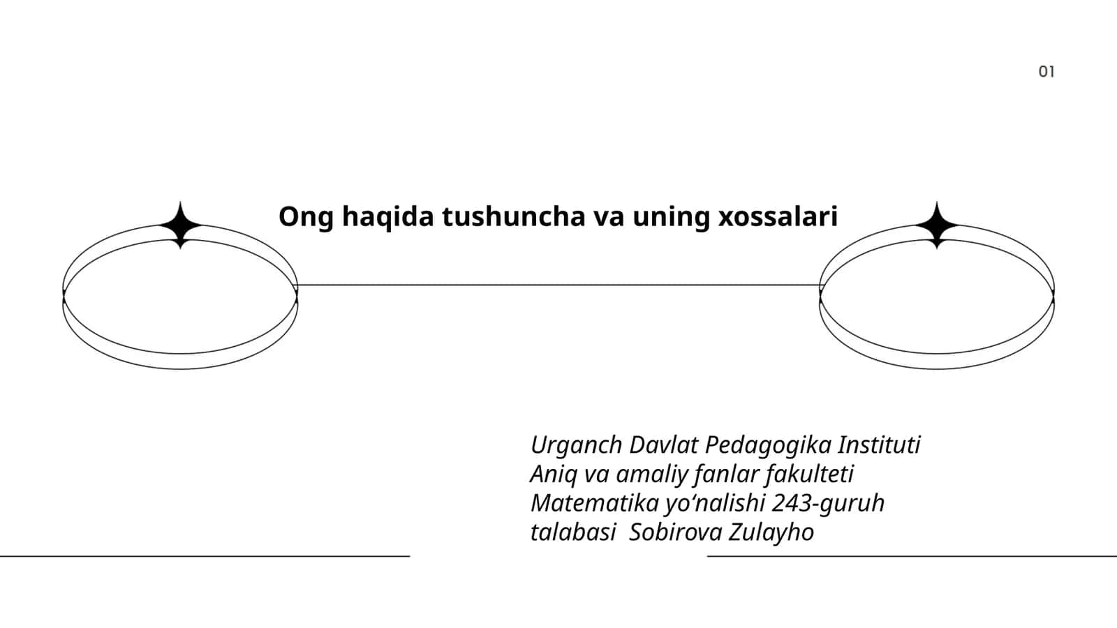 Ong haqida tushuncha va uning xossalari