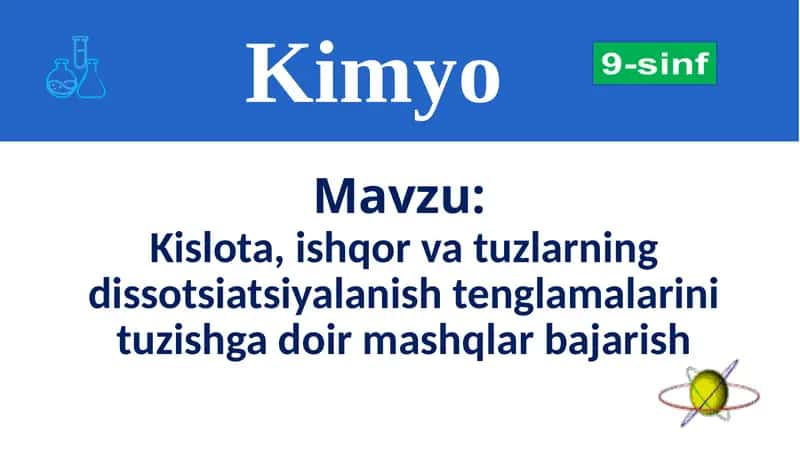 Ortografik kislota dissotsiatsiyalanganda nuqtai nazar