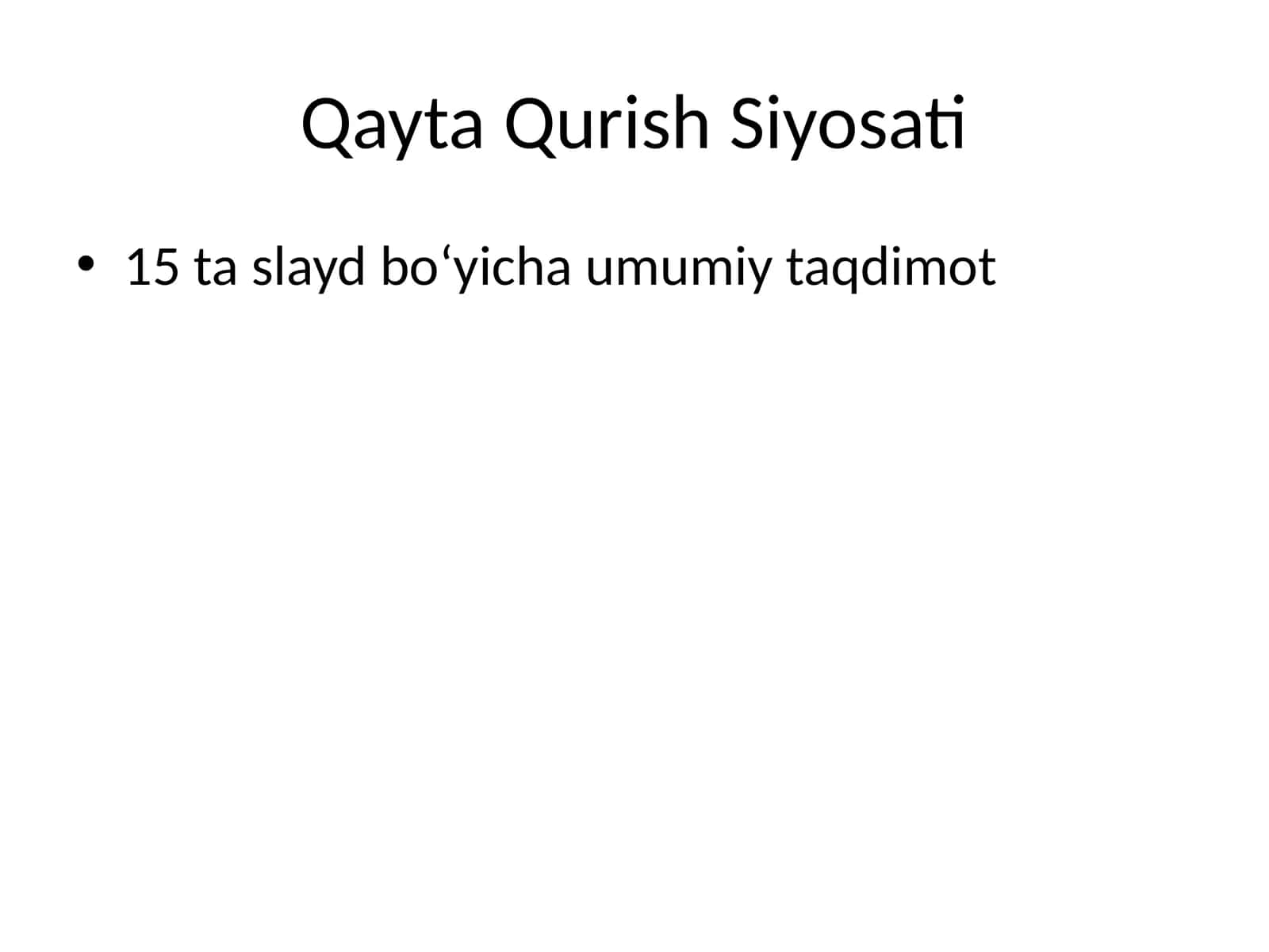 Qayta Qurish Siyosati