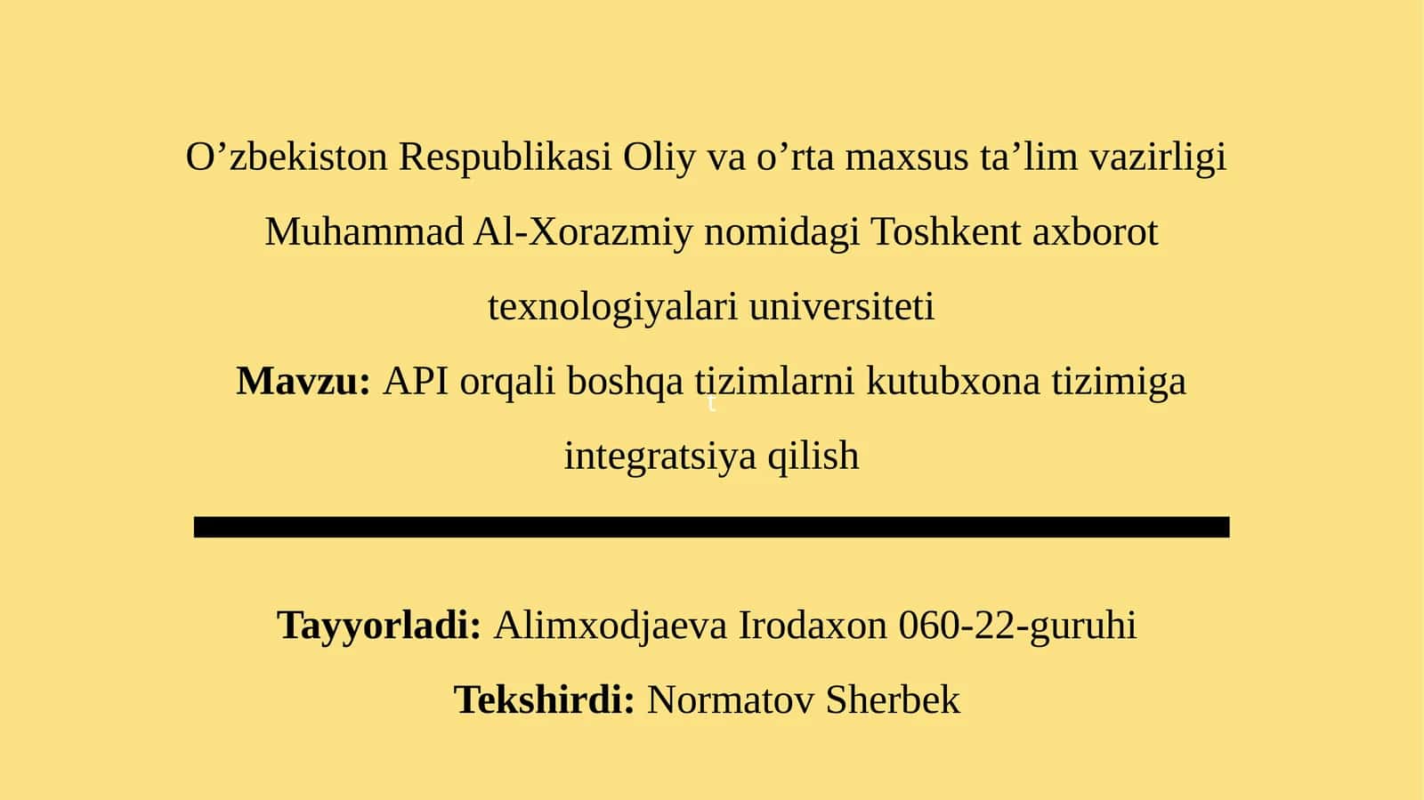 API orqali boshqatizimlarni kutubxonatizimiga integratsiya qilish