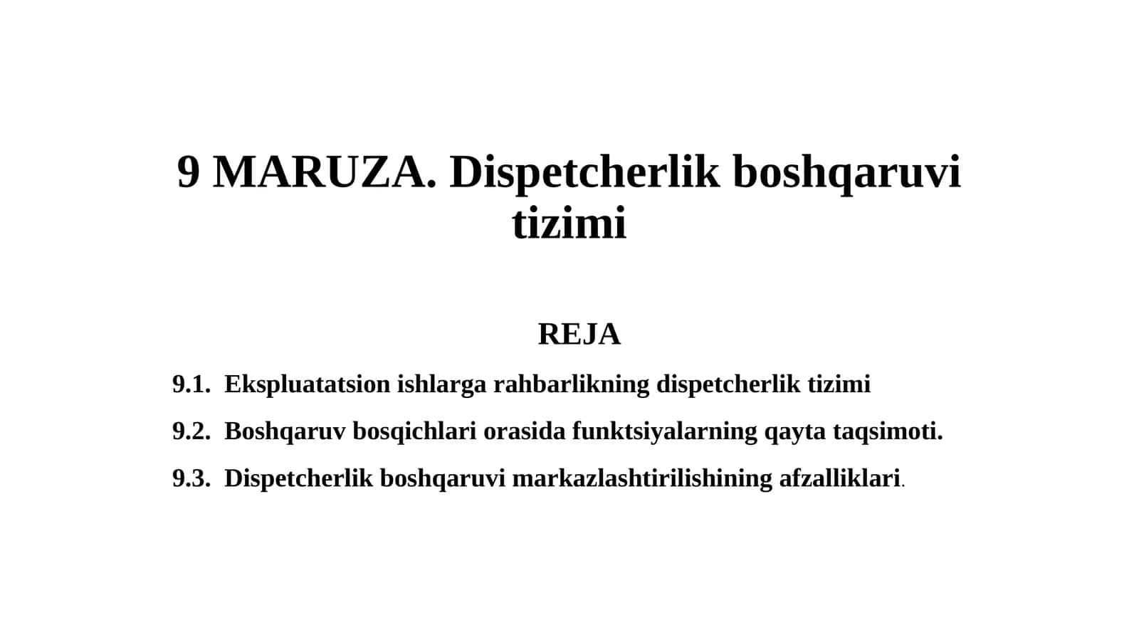 Dispetcherlik bоshqаruvi tizimi