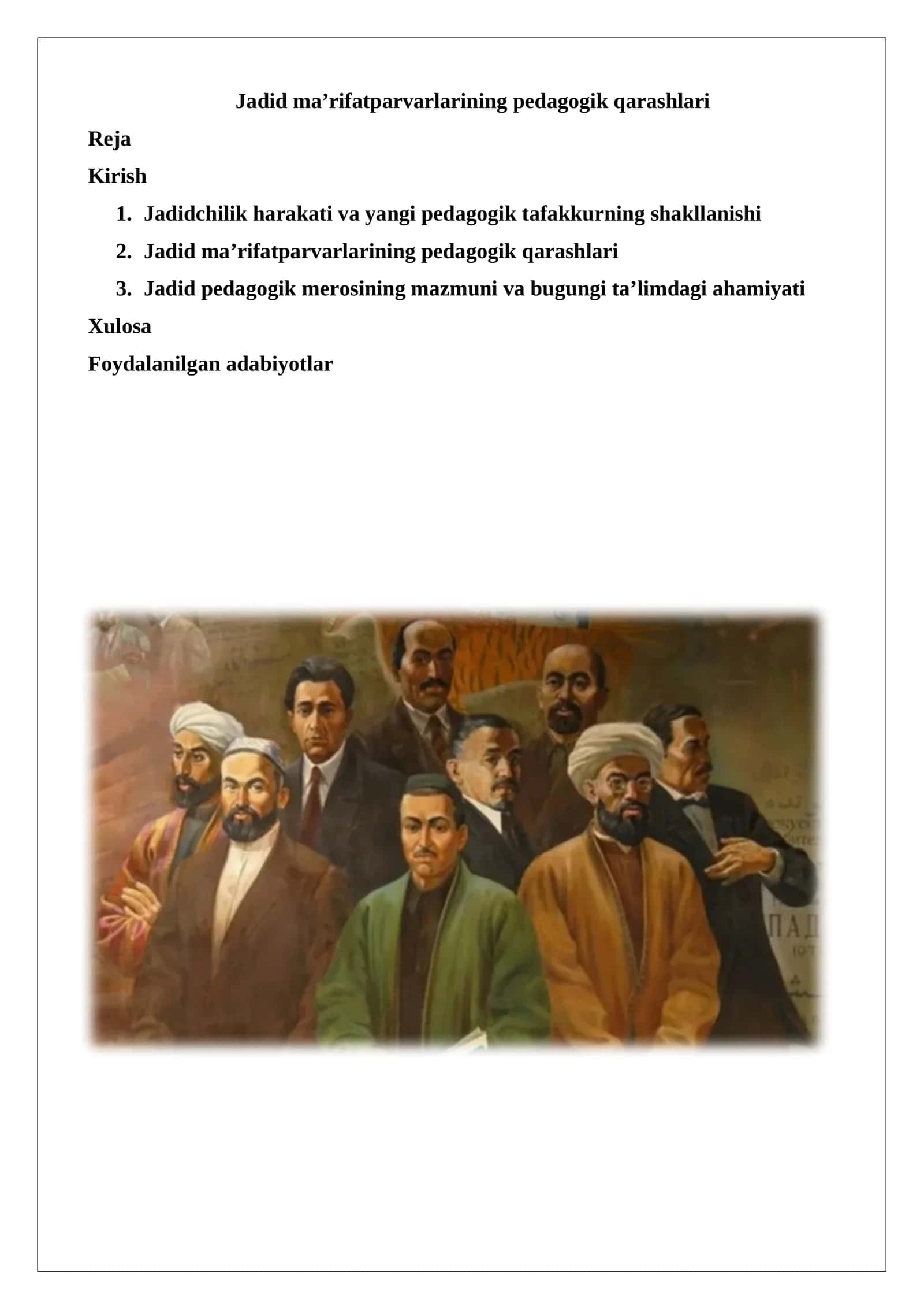 Jadid ma’rifatparvarlarining pedagogik qarashlari
