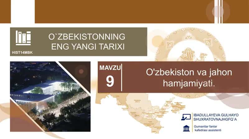 O`zbekistonning ENG YANGI TARIXI