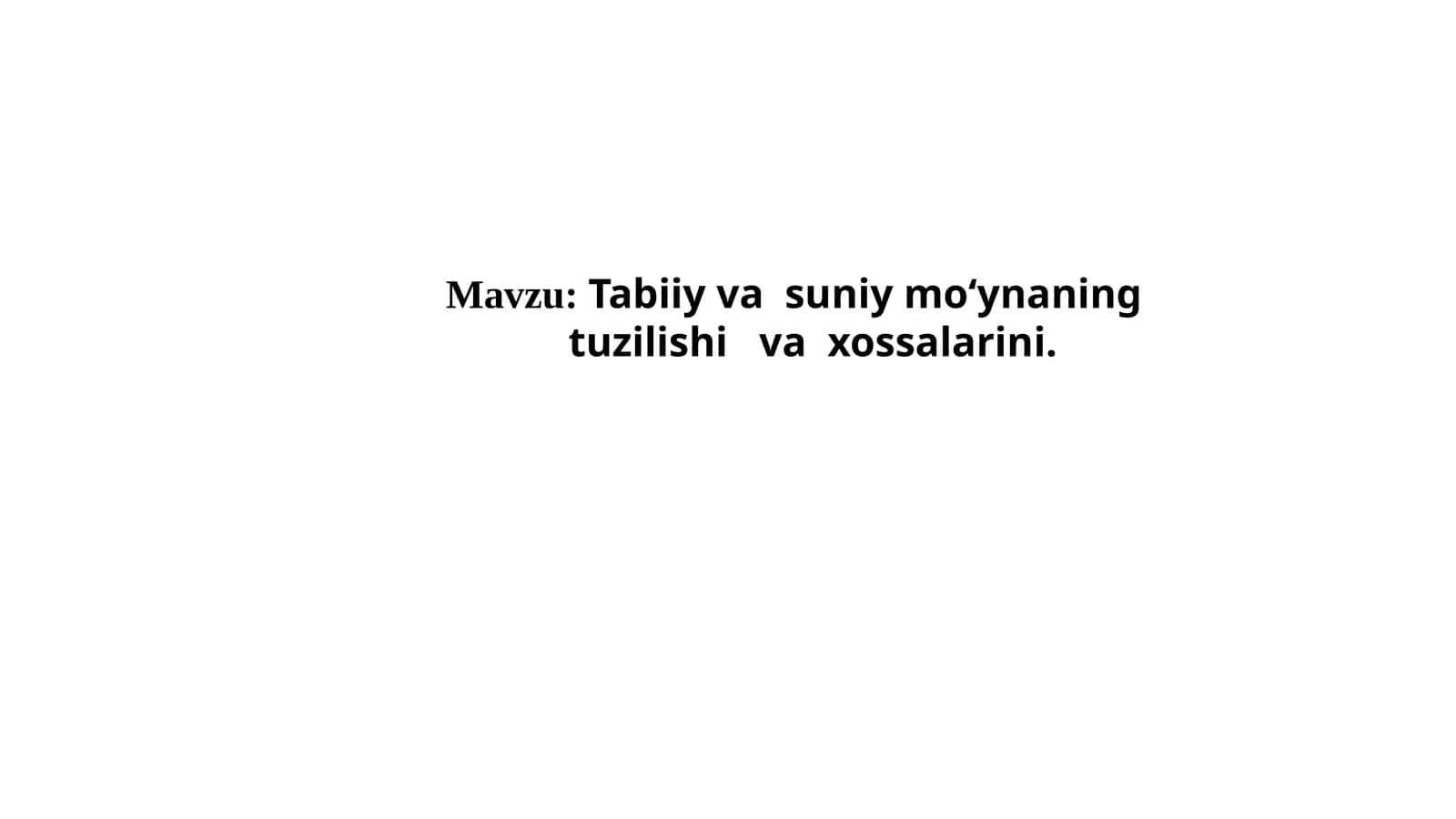Tabiiy va sun'iy mo'ynaning tuzilishi va xossalari