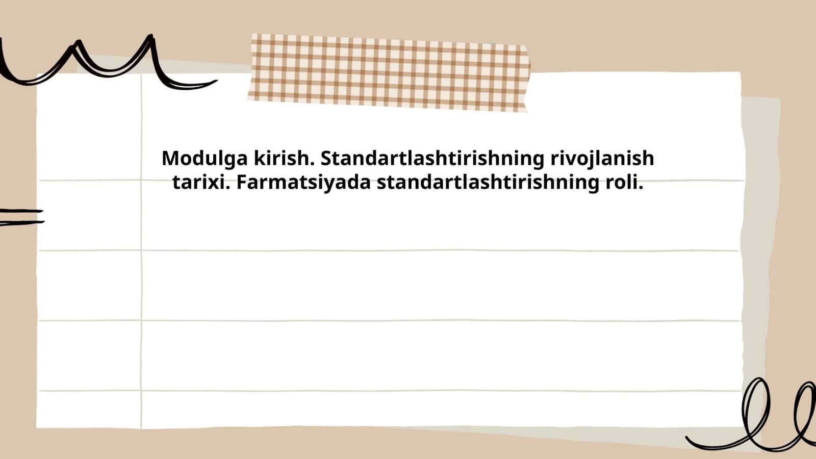 Modulga kirish. Standartlashtirishning rivojlanish tarixi. Farmatsiyada standartlashtirishning roli