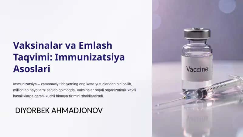 Immunizatsiya Asoslari