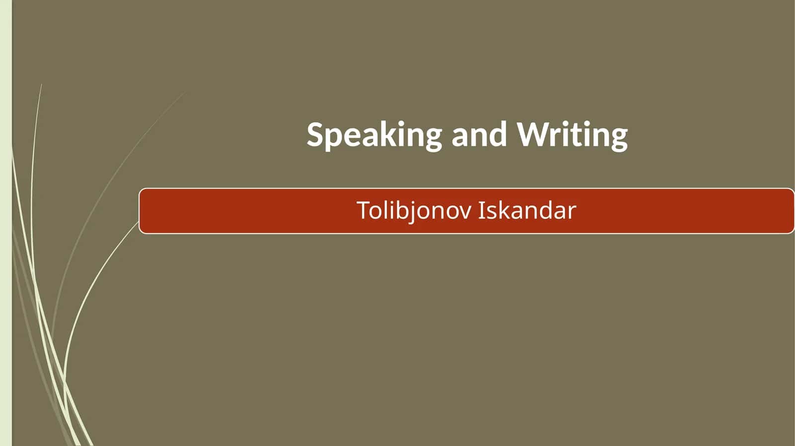 SpeakingandWriting