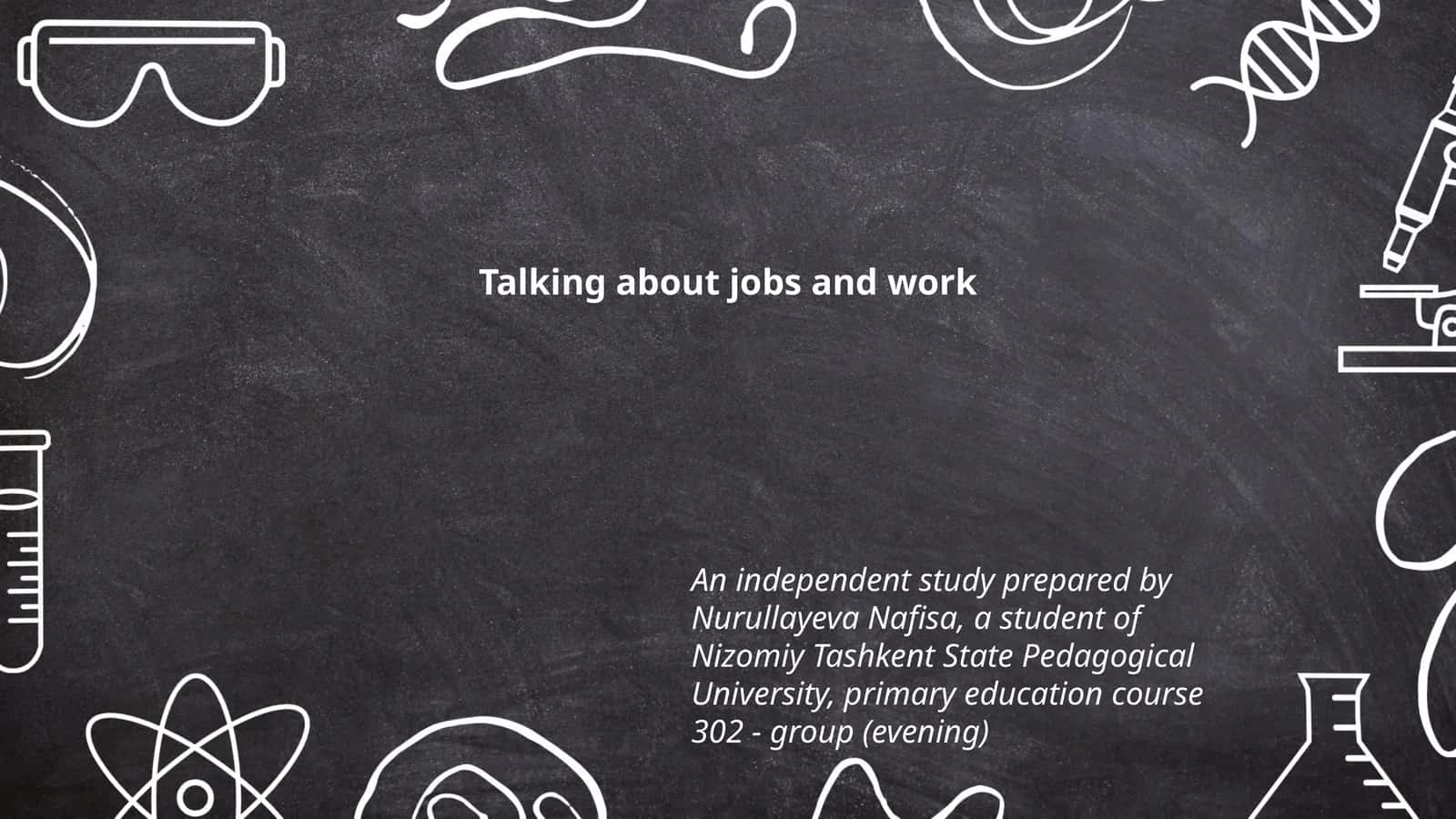 Talking about jobs and work