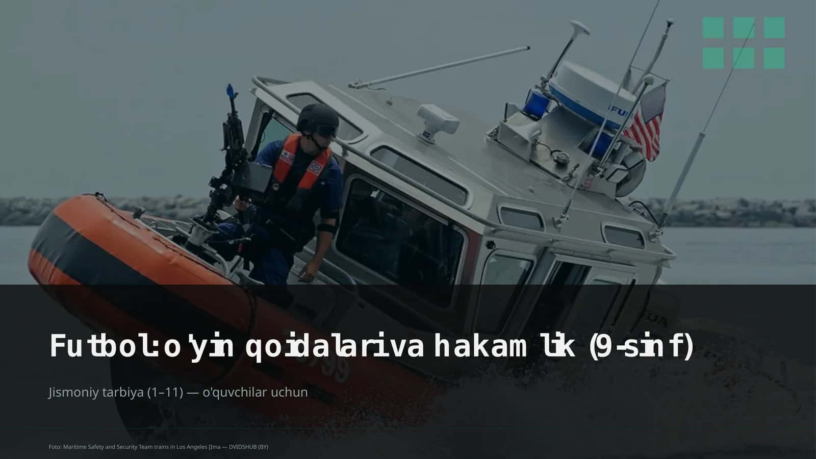 Futbol: o'yin qoidalari va hakamlik (9-sinf)