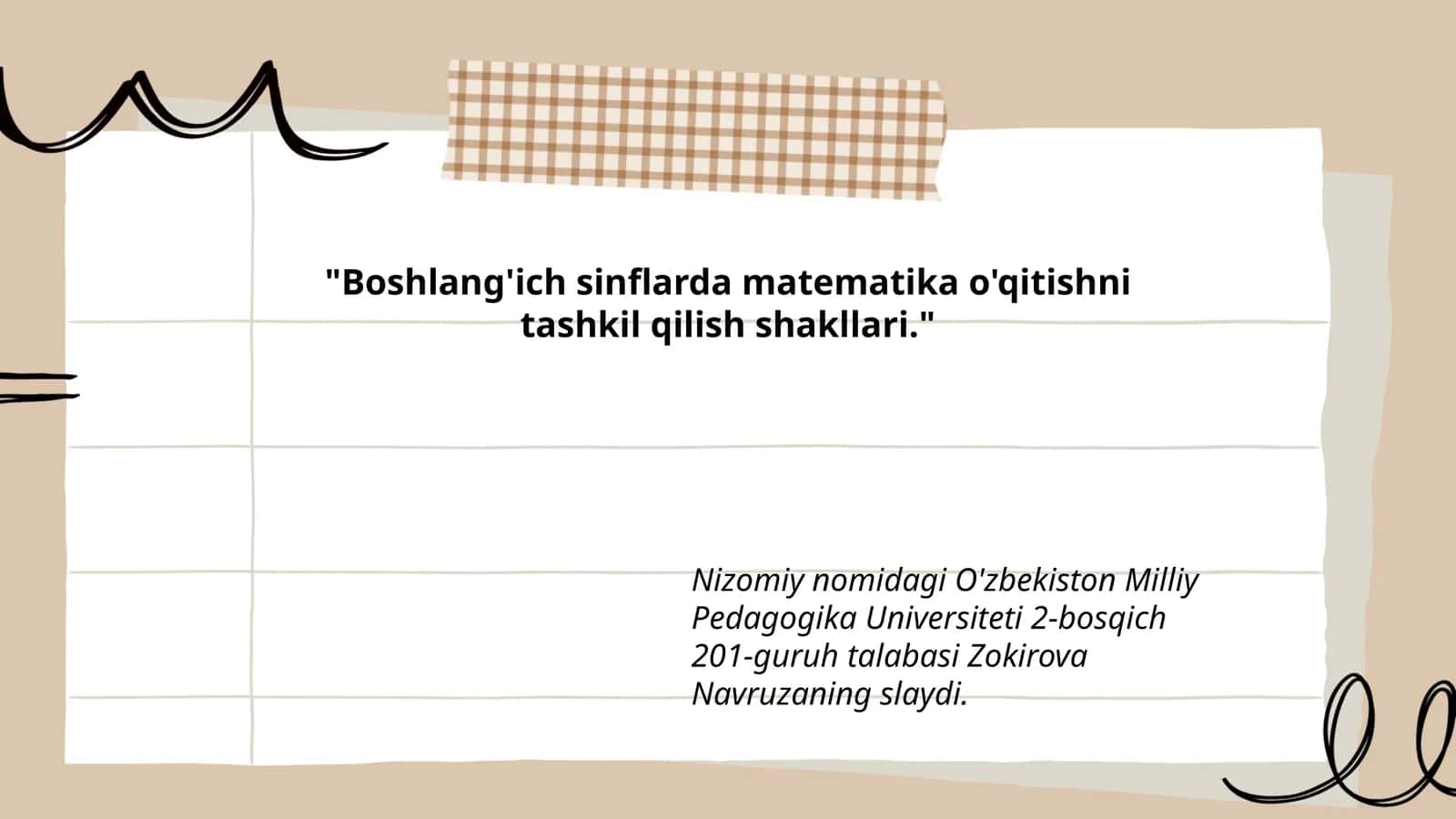 Boshlang'ich sinflarda matematika o'qitishni tashkil qilish shakllari