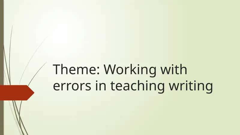 Working with errors in teaching writing