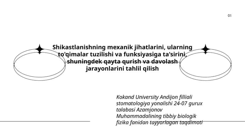 Tibbiy biologik fizika fanidan tayyorlagan taqdimoti