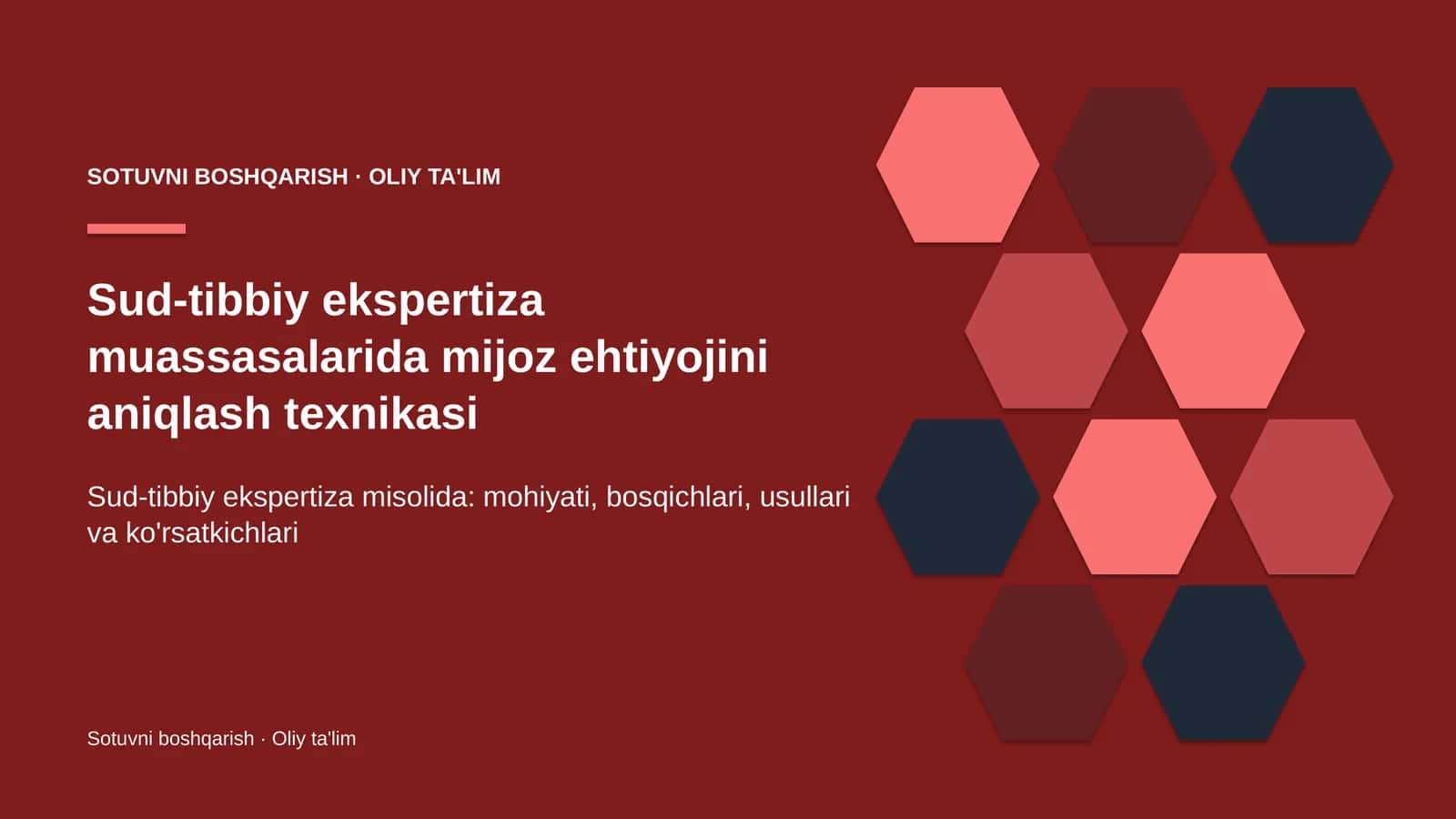 Sud-tibbiy ekspertiza muassasalarida mijoz ehtiyojini aniqlash texnikasi
