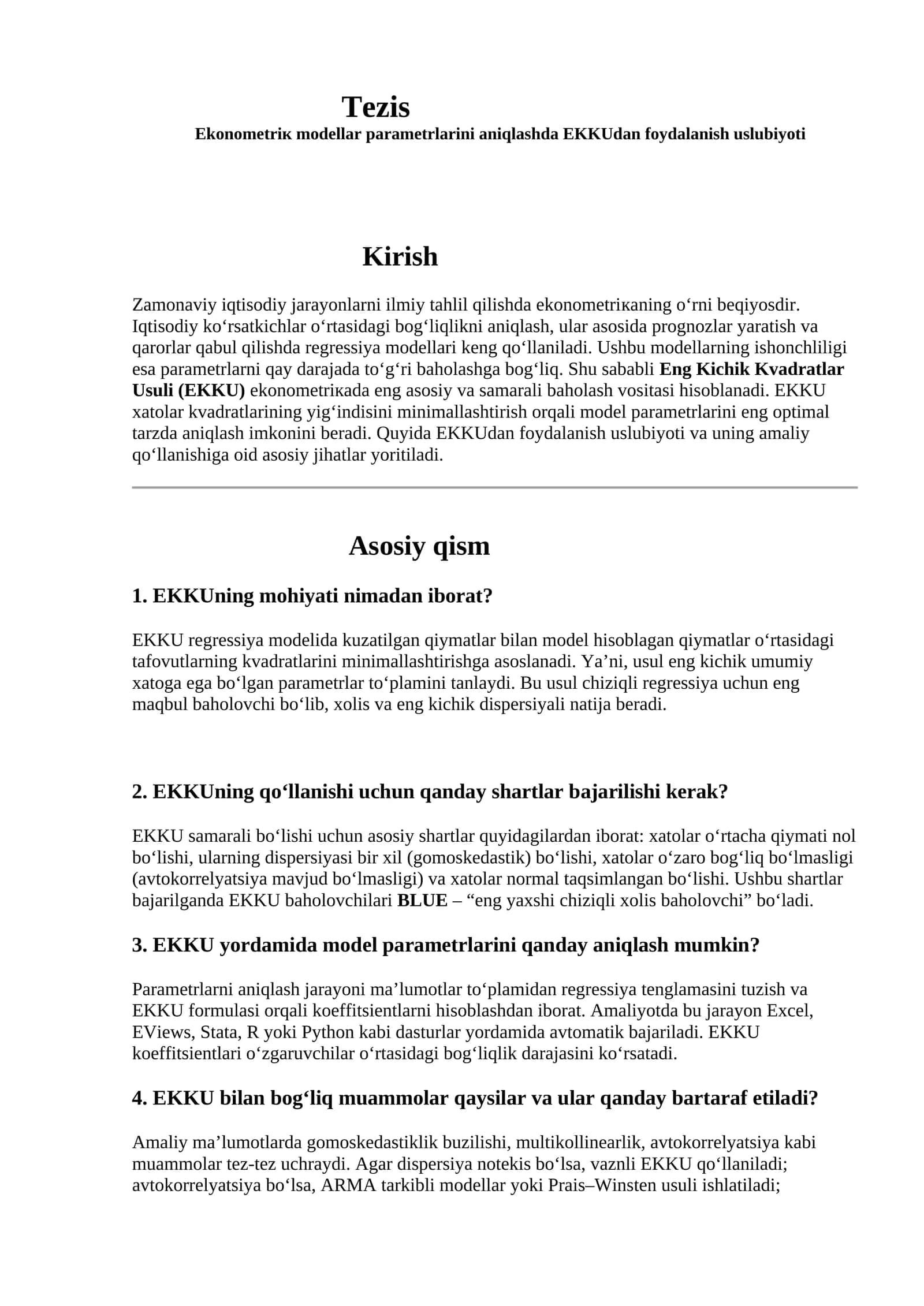 EKKUning mohiyati