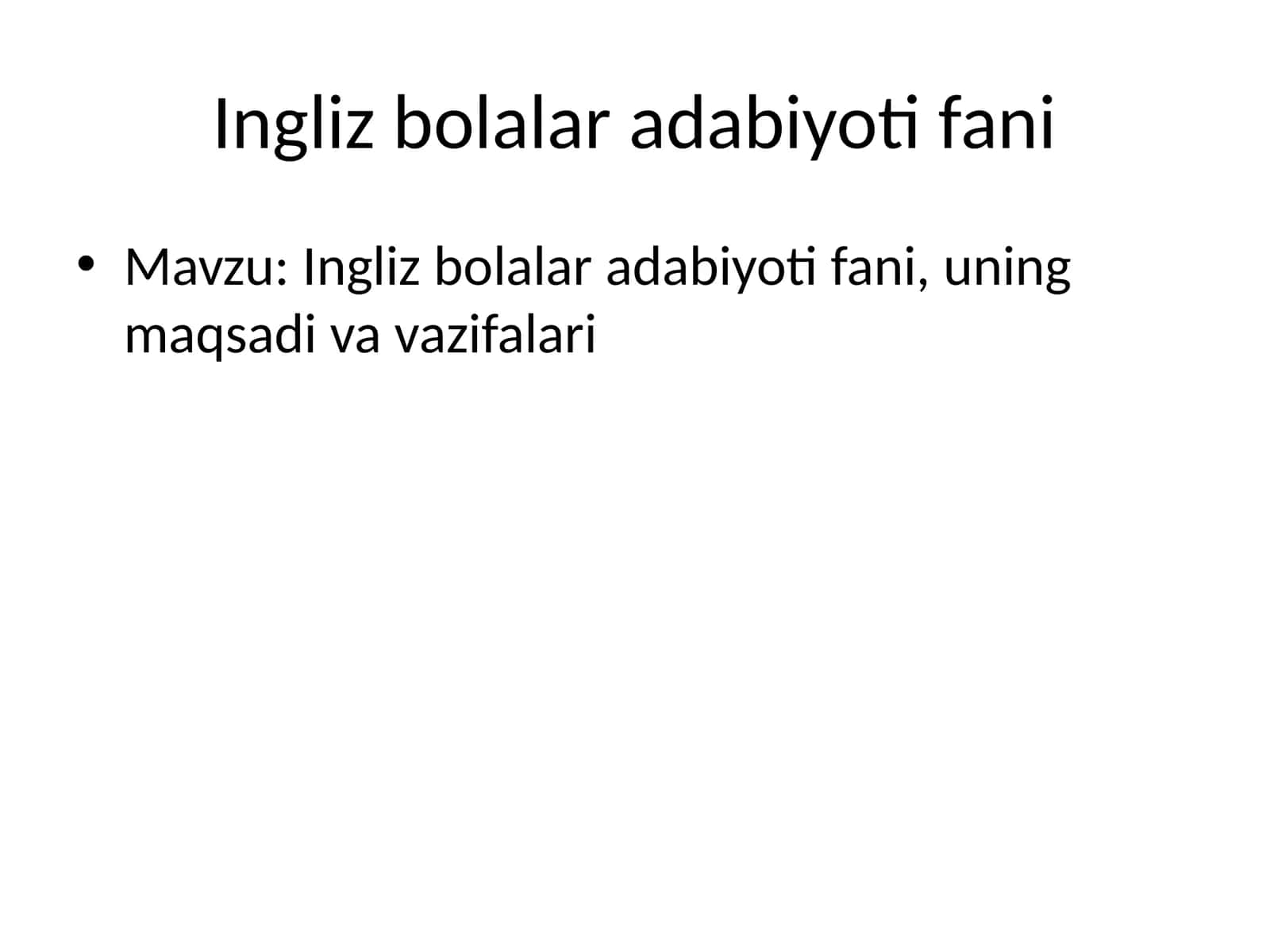 Ingliz bolalar adabiyoti fani