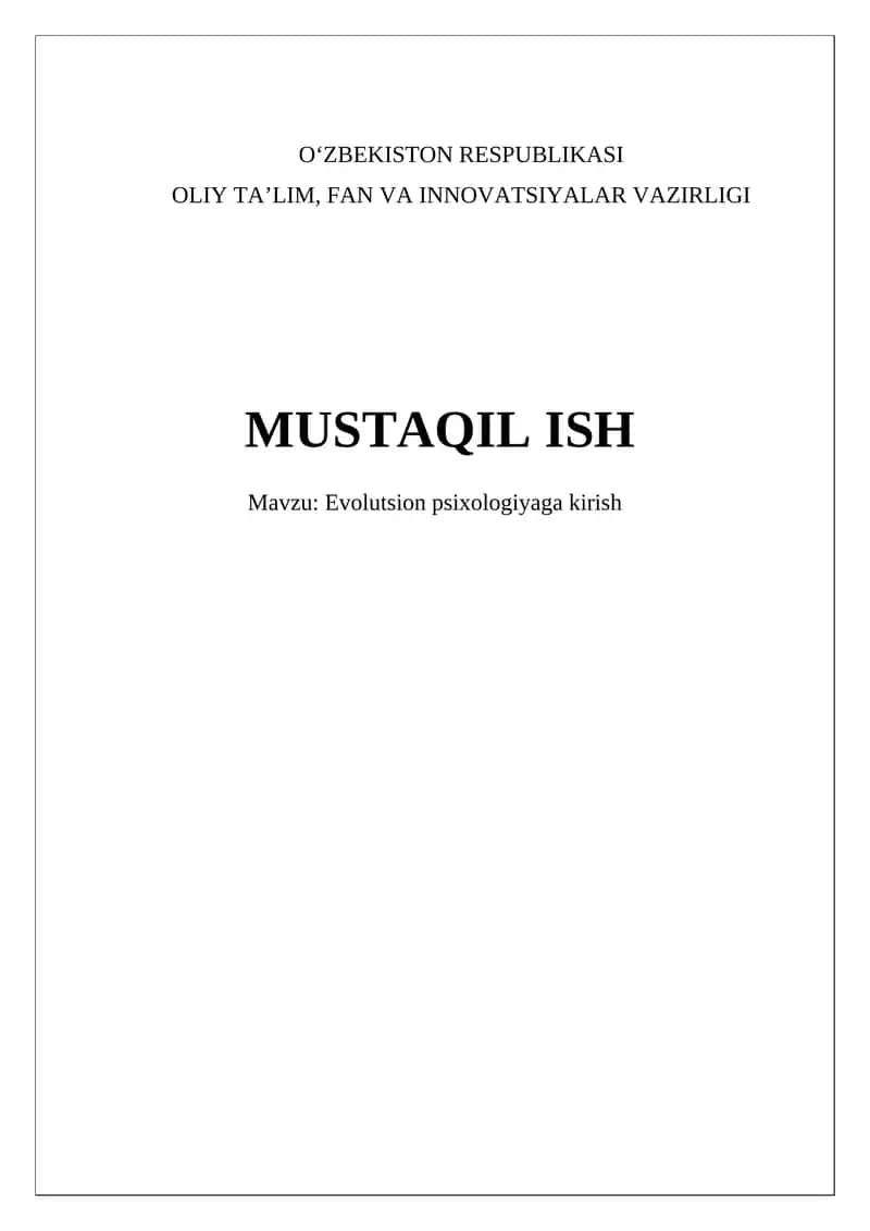 Evolutsion psixologiyaga kirish