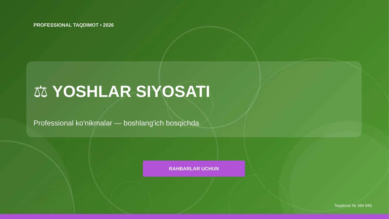 YOSHLAR SIYOSATI