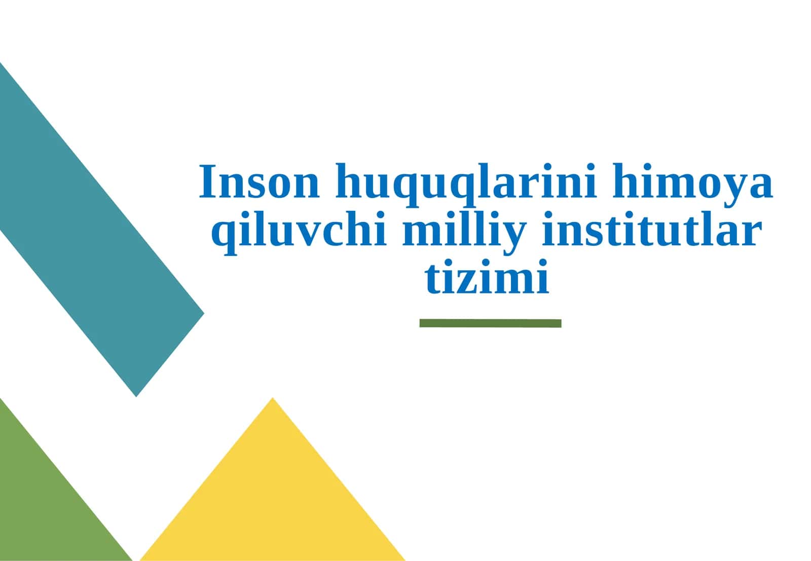Inson huquqlarini himoya qiluvchi milliy institutlar tizimi