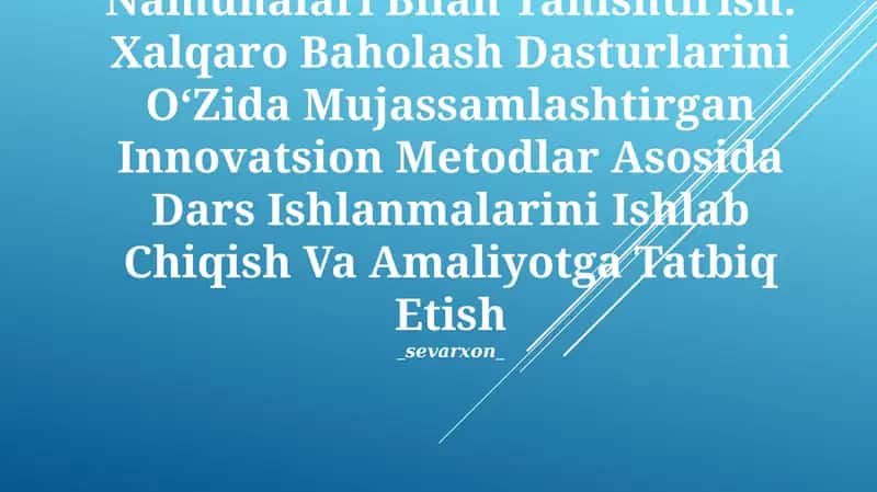 Timss, Pisa, Agma, Talis Xalqaro Baholash Dasturlari