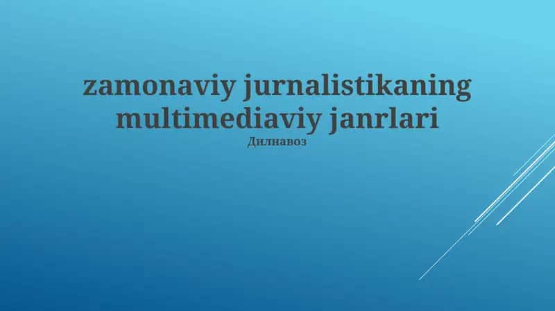 Zamonaviy janrlarga ma'lumotli jurnalistika (ma'lumotlarni vizuallashtirish), interaktiv hikoyalar va keng qamrovli raqamli materiallar kiradi