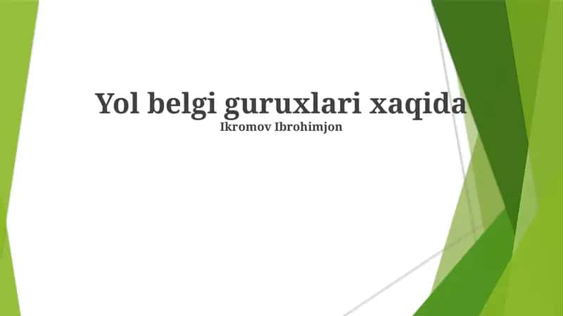 Yo'l belgilarining guruhlari