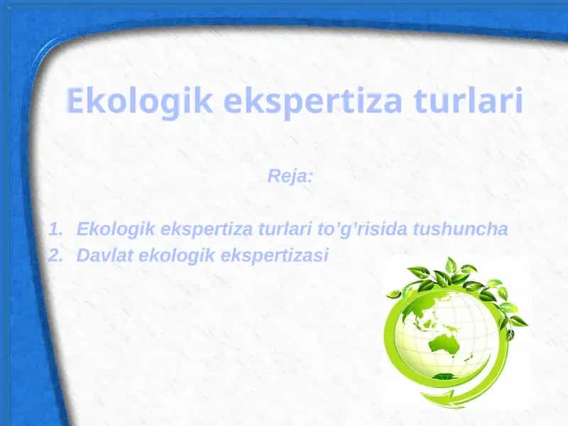 Ekologik ekspertiza turlari