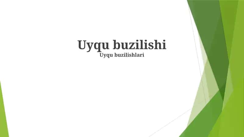 Uyqu buzilishi