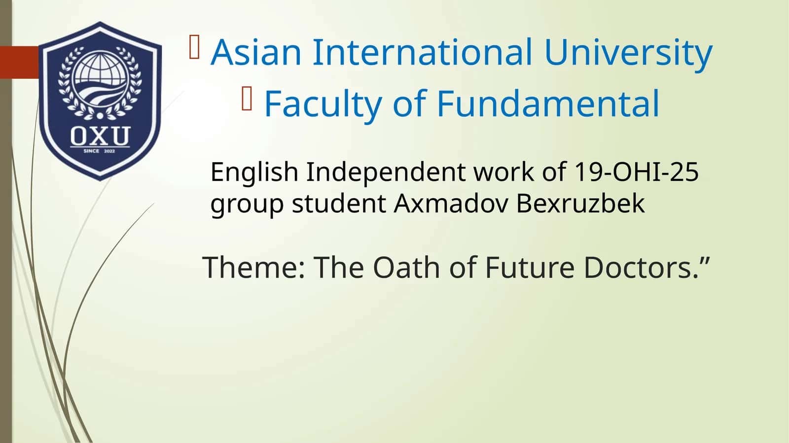 The Oath of Future Doctors