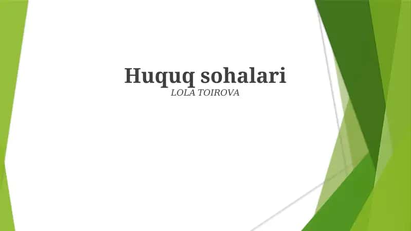 Huquq sohalari