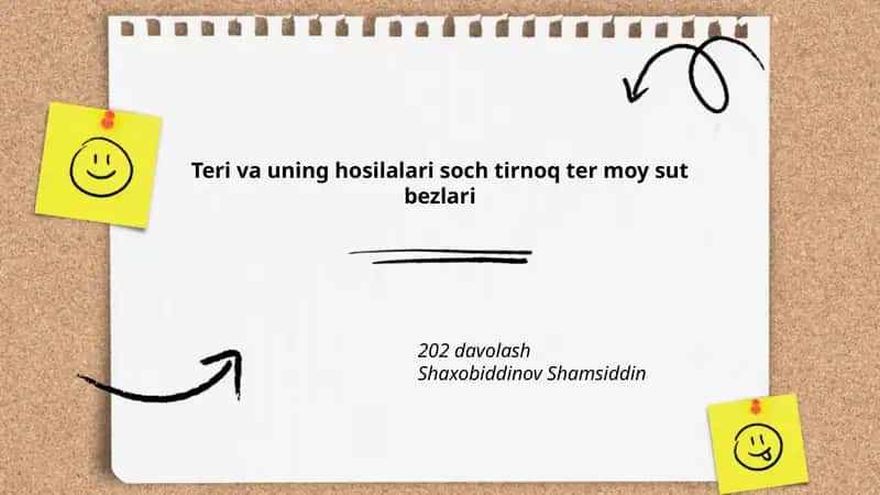 Teri va uning hosilalari soch tirnoq ter moy sut bezlari