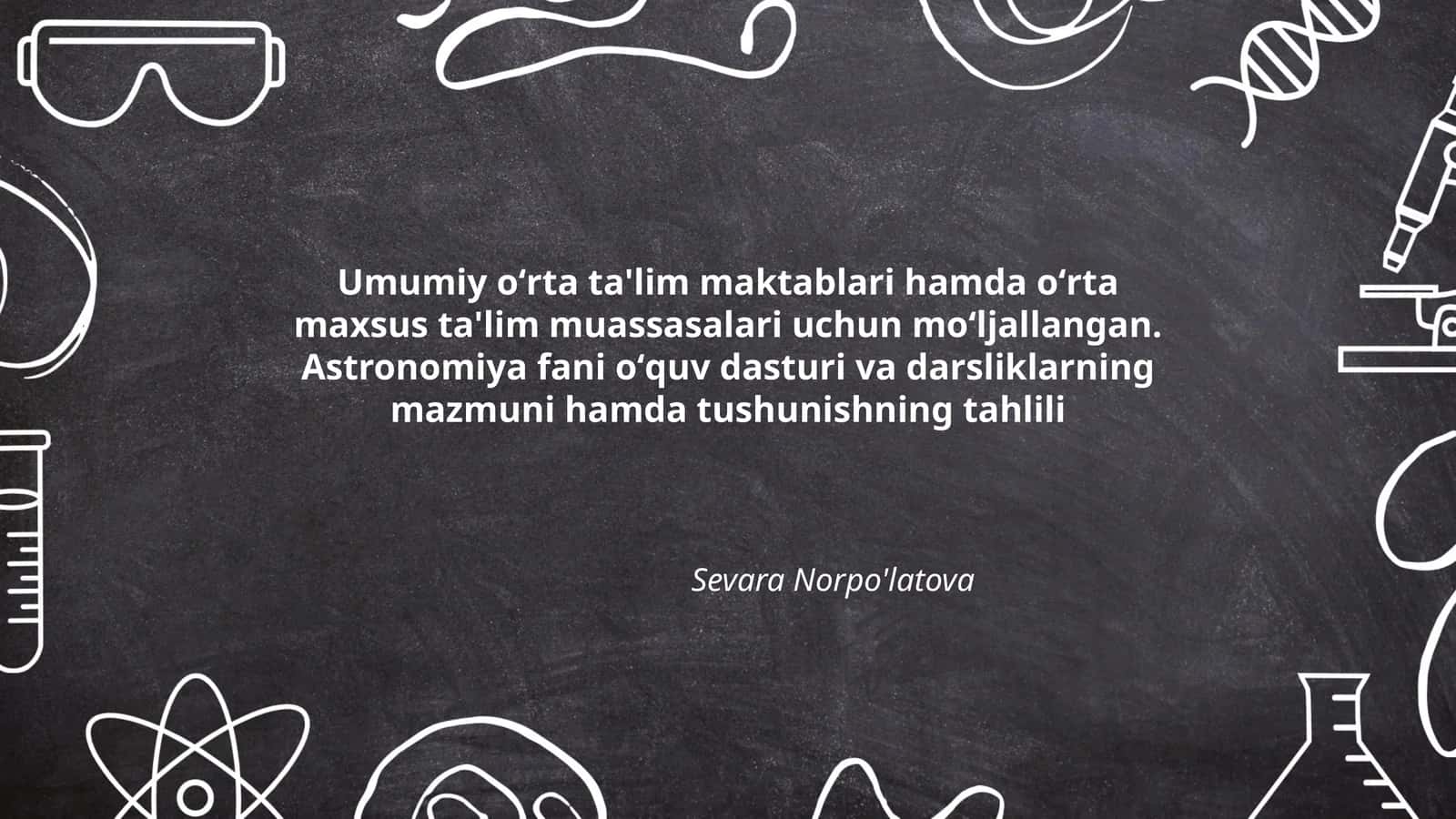Astronomiya fanini o'qitish