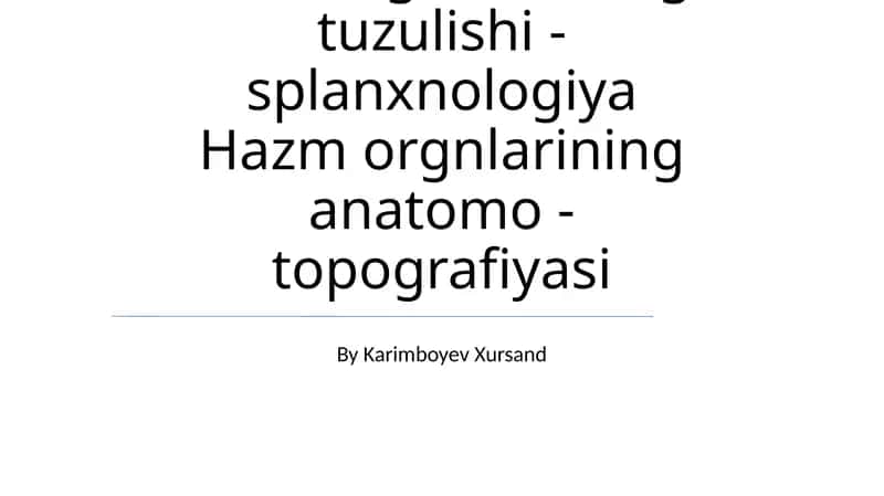 Ovqat hazm qilish a'zolari anatomiyasi