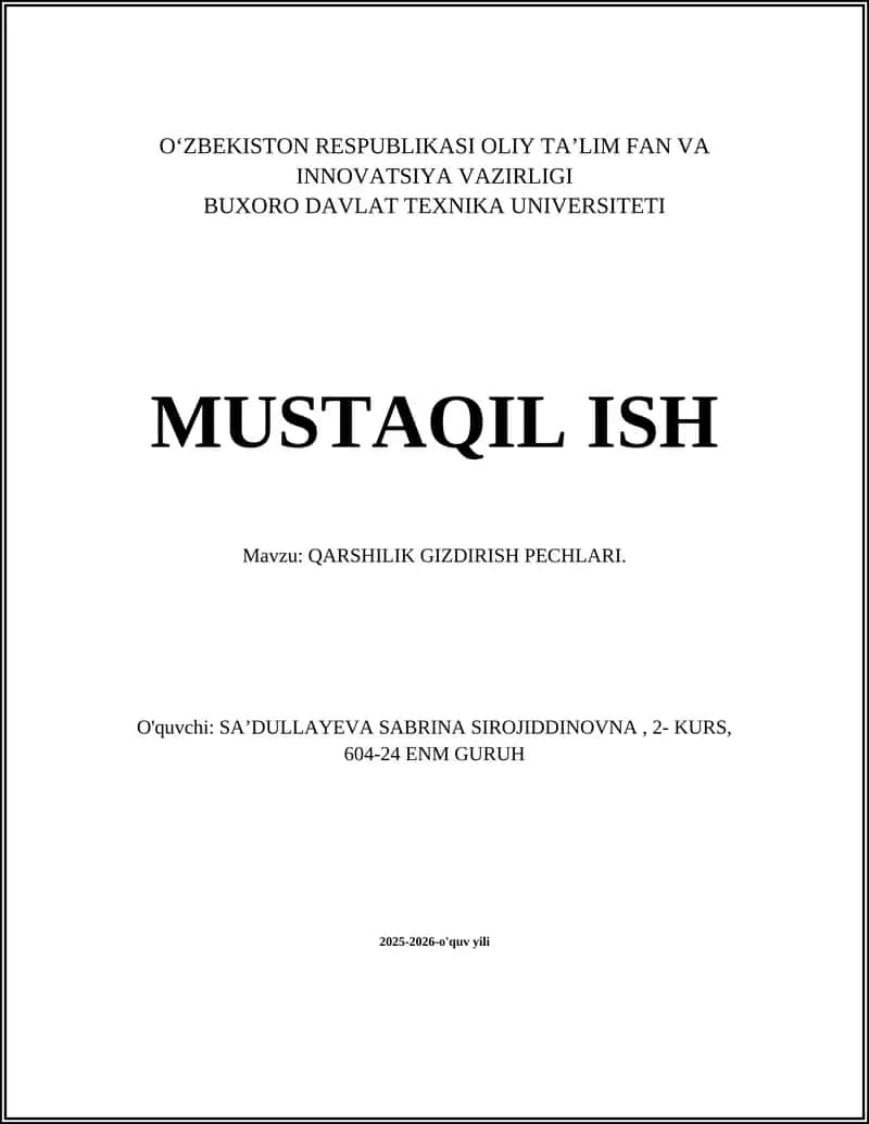 QARSHILIK GIZDIRISH PECHLARI