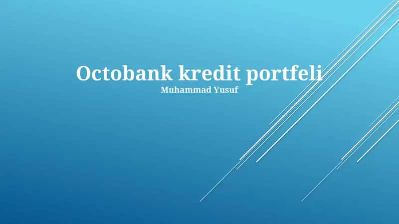 Octobank kredit portfeli