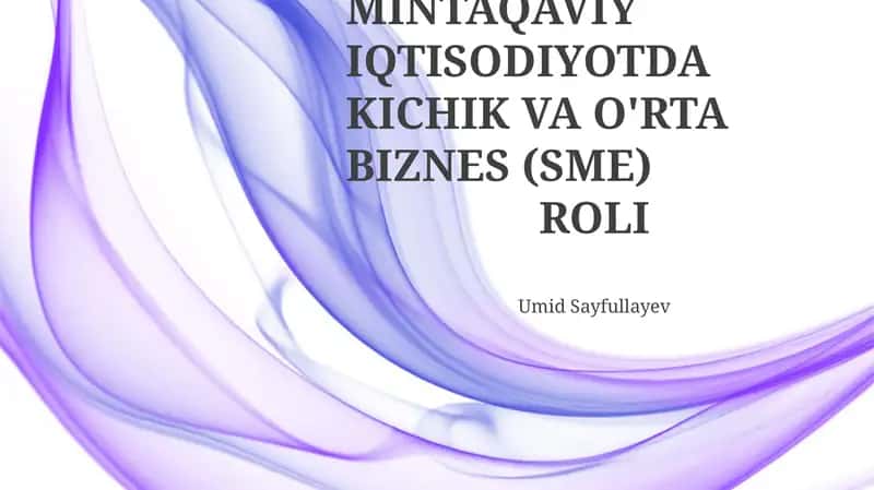 Kichik va o'rta biznes innovatsiyasi va mintaqaviy raqobatbardoshlik