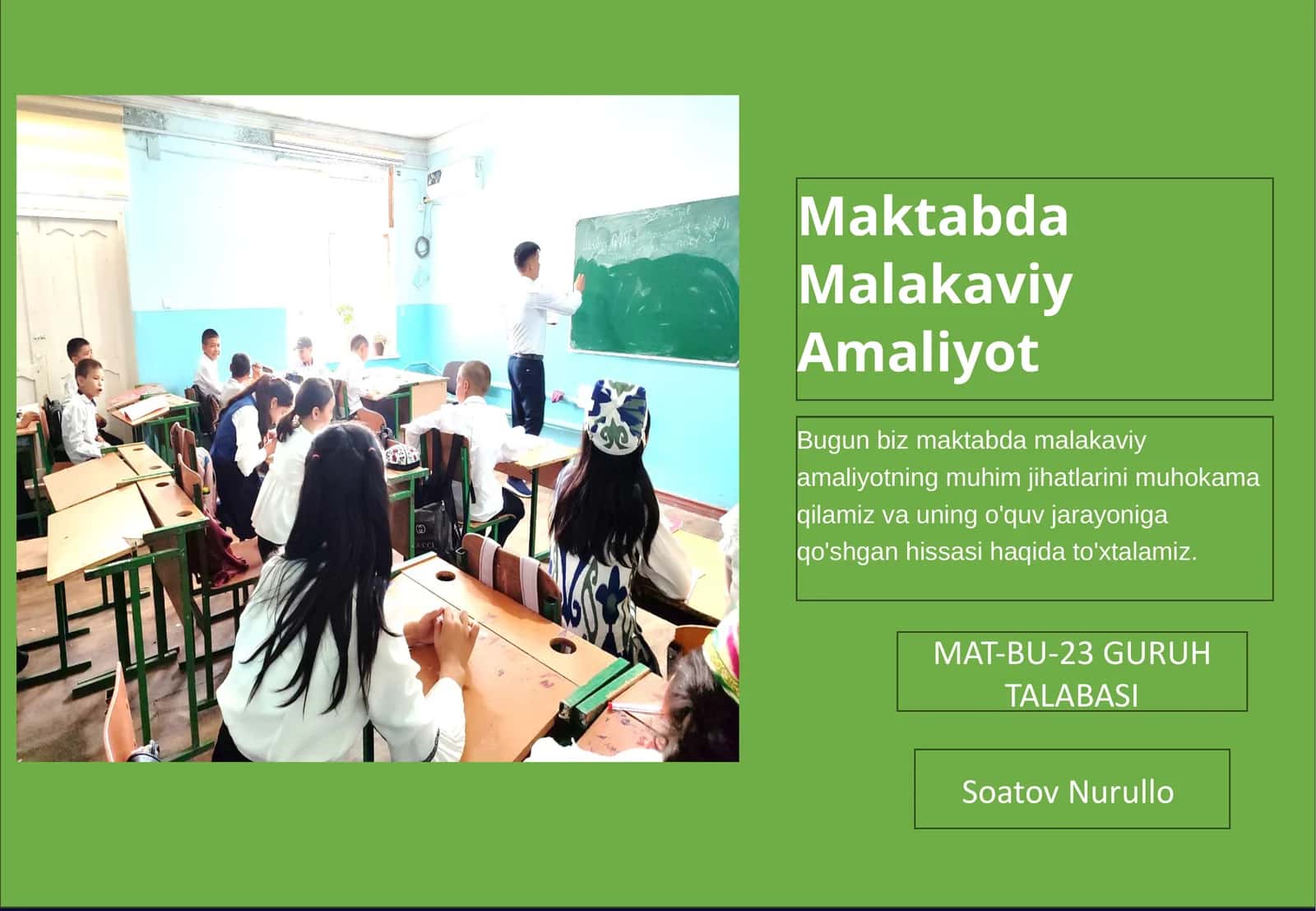 Maktabda Malakaviy Amaliyot