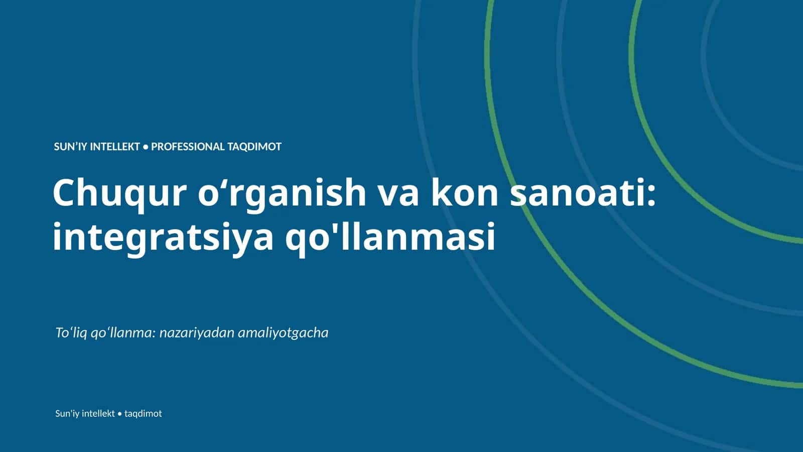 Chuqur oʻrganish va kon sanoati: integratsiya qo'llanmasi