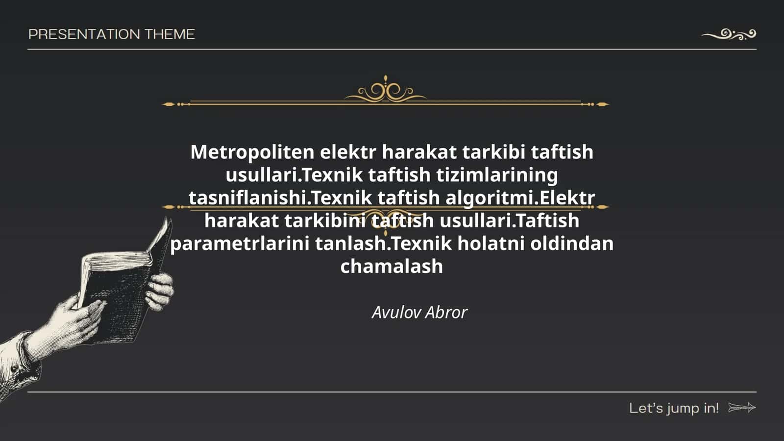 Metropoliten elektr harakat tarkibi taftish usullari