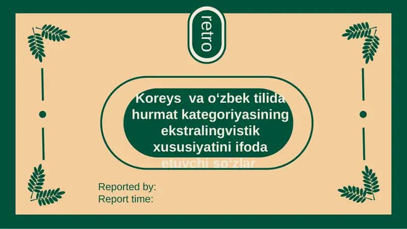 koreys tili ekstralingvistik hurmat shakllari