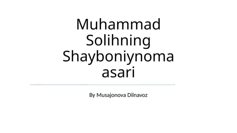 Shayboniynoma asari