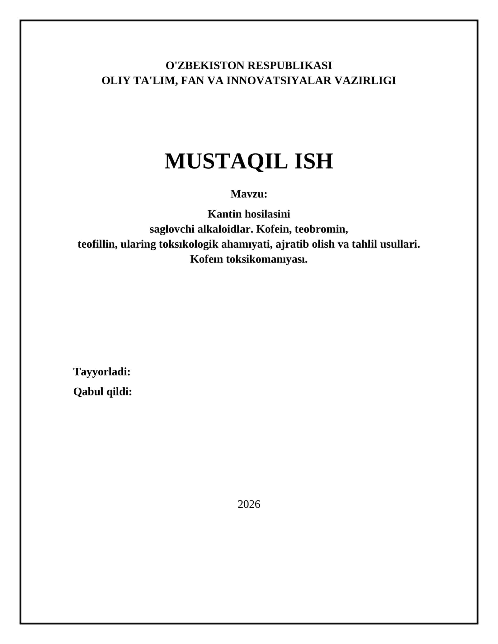 Kantin hosilasini saqlovchi alkaloidlar
