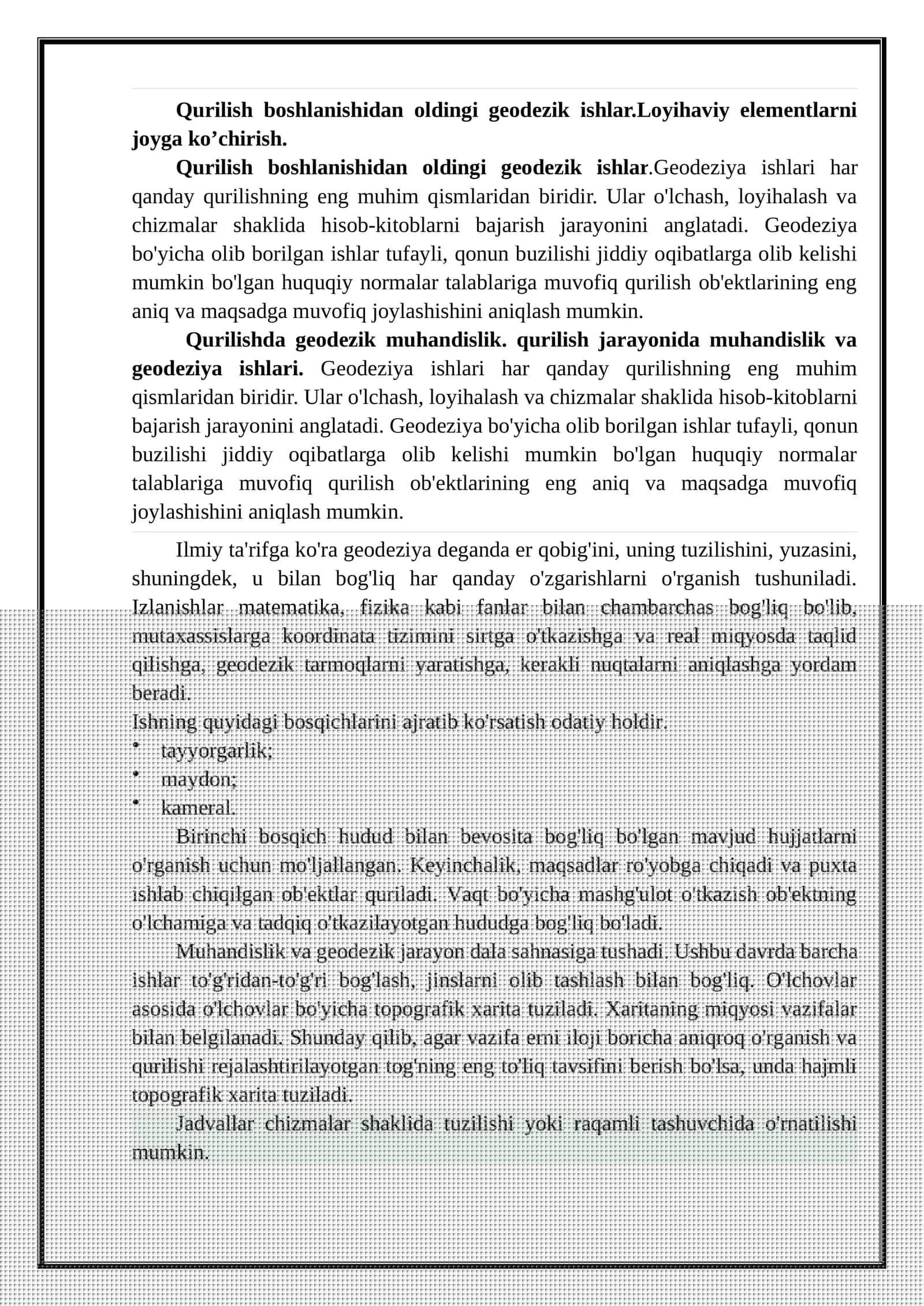 Qurilishda Geodeziya