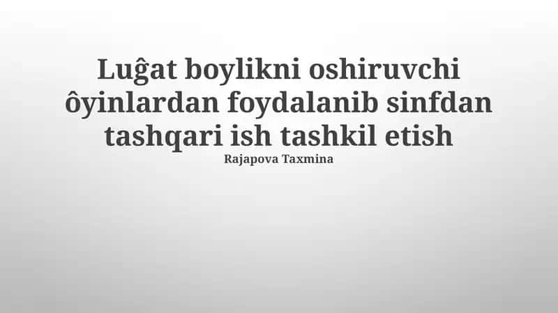 Intellektual o'yinlar va ularning qo'llanilishi