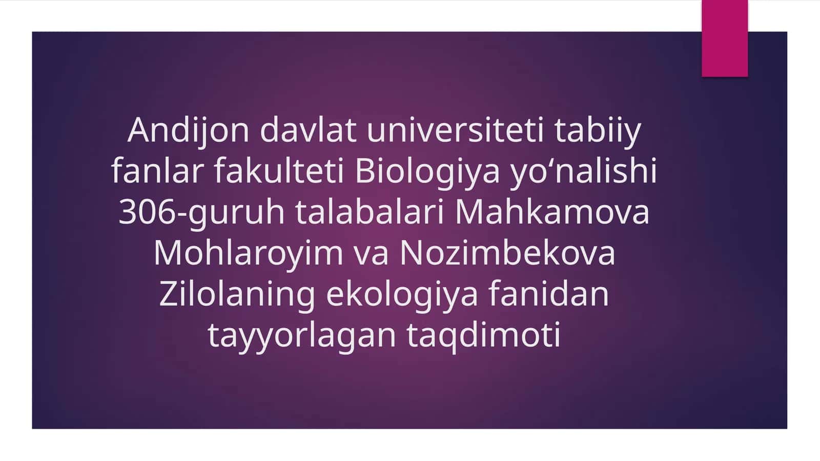 Yashash muhitlari. Suv hayotiy muhitining ekologiyasi va organizmlardagi biologik maromlar