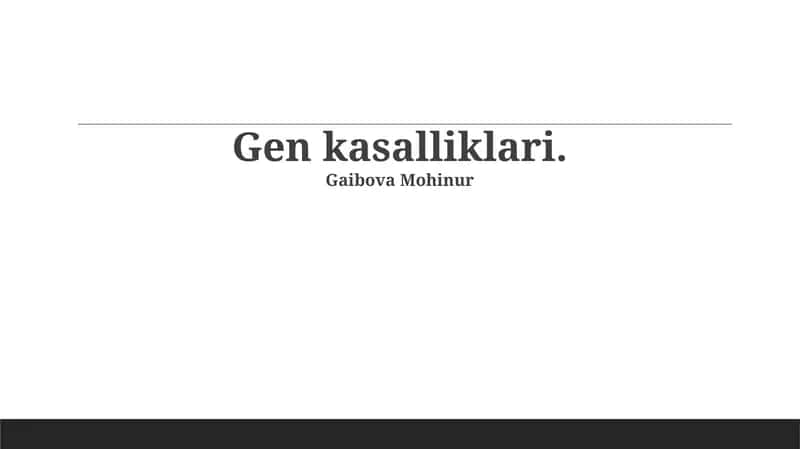 Genetik kasalliklar