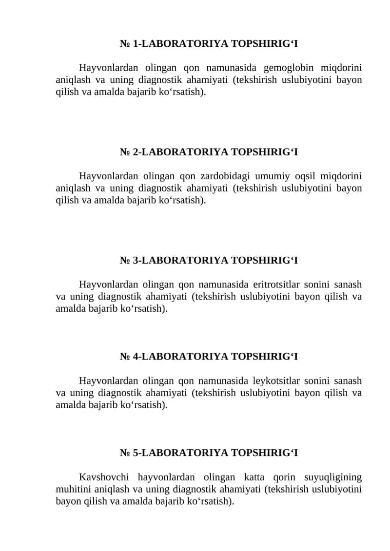 Laboratoriya topshirig'i