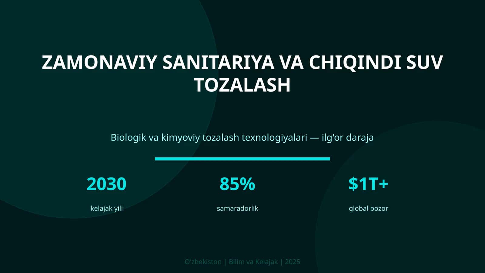 Zamonaviy sanitariya va chiqindi suv tozalash