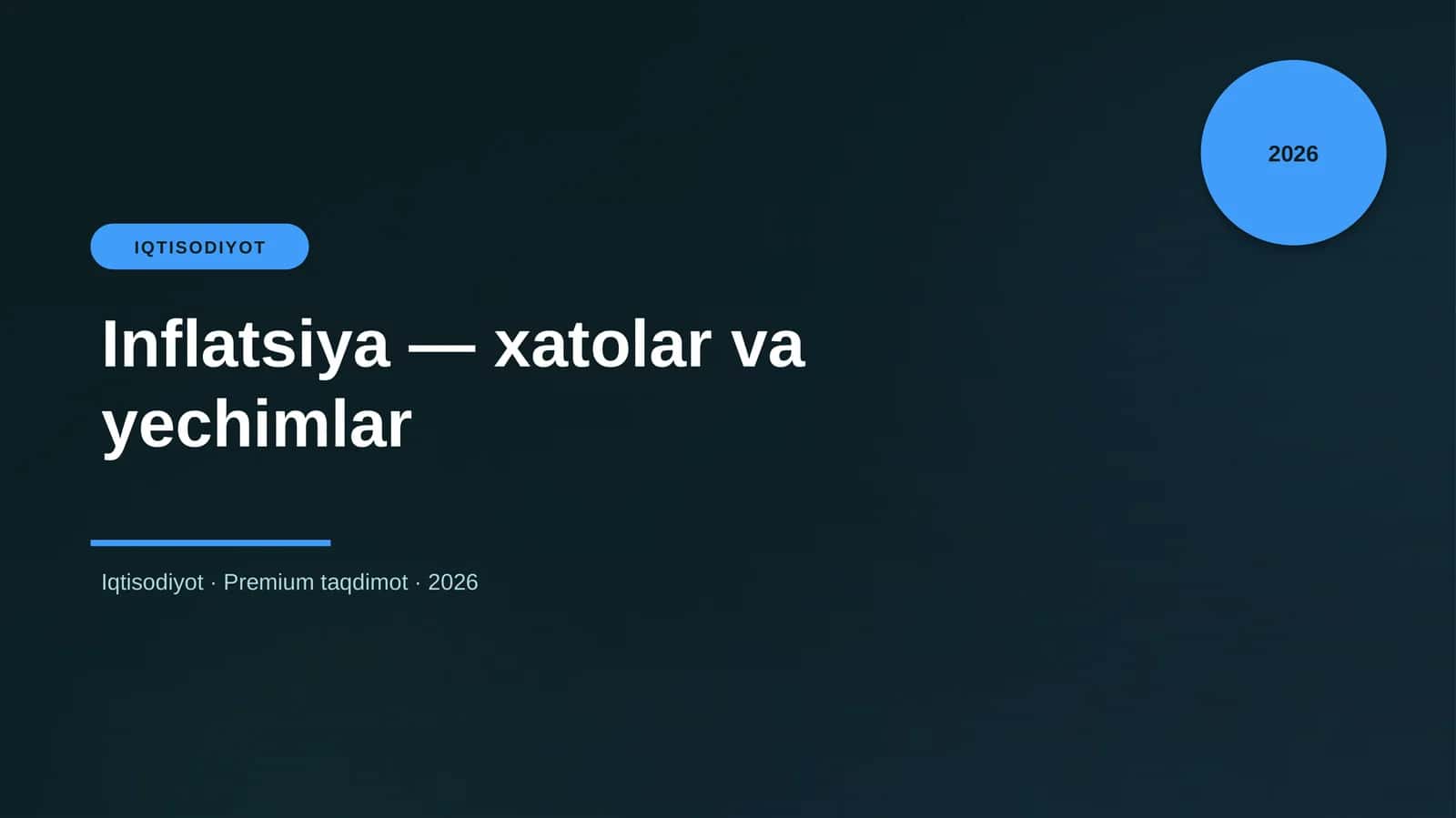 Inflatsiya — xatolar va yechimlar